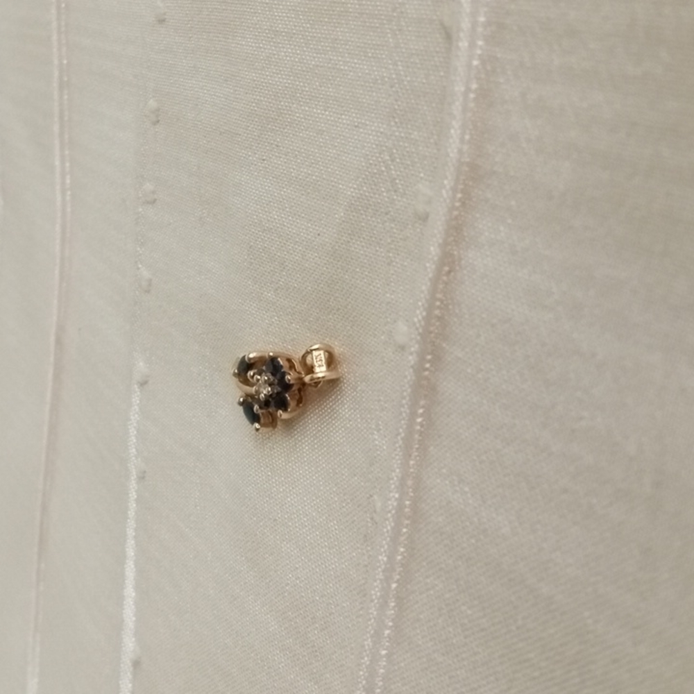 14K Sapphire and Diamond Pendant - Picture 8 of 8